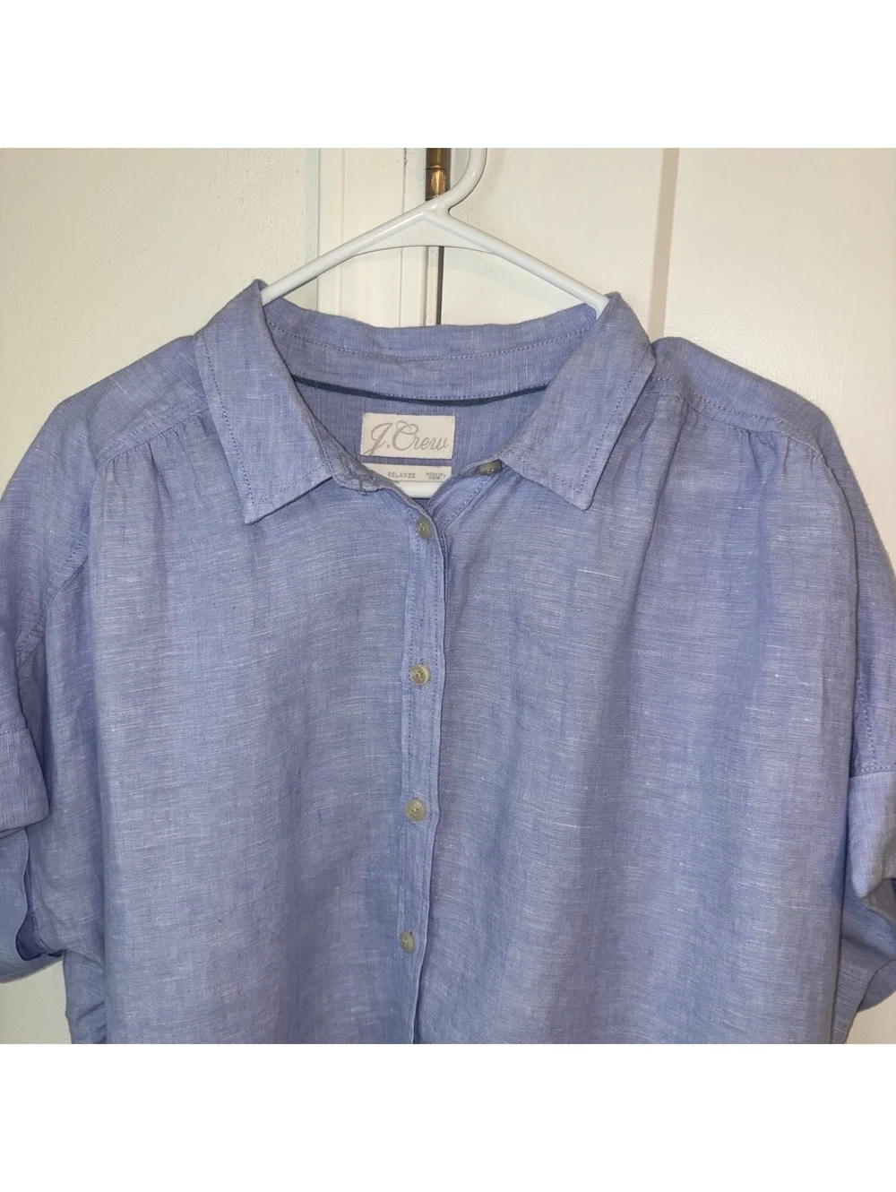 J.Crew $118 Relaxed 100% Linen Men LT Baird McNutt Irish Linen Short Sleeve Polo